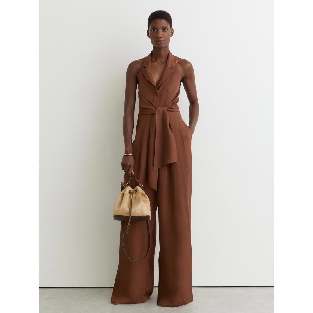 REISS Taya Tie-Front Wide-Leg Jumpsuit
